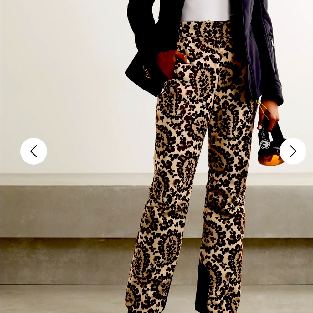 NWT Fendi cheetah printed velvet boot cut ski pants size 46 large